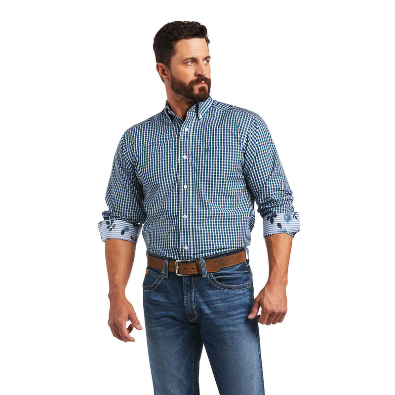 Ariat Hemden Herren - Wrinkle Free Seamus Fitted Blau ( DGPSX-6413 )